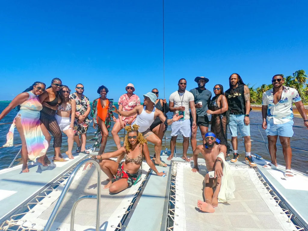 A large private group on board in Punta Cana